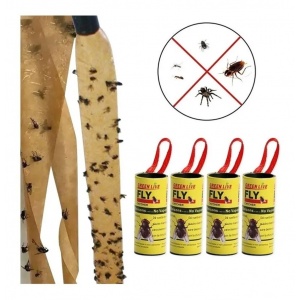 Cinta Papel Tira Adhesiva Atrapa Moscas Insectos Moscos